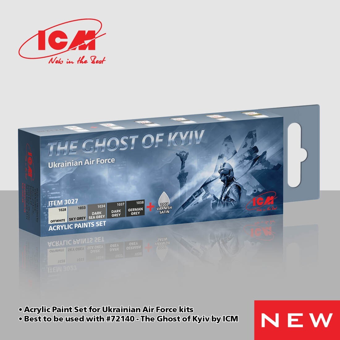 ICM 3027 – The Ghost of Kyiv – Acrylic Paint Set for Air Force