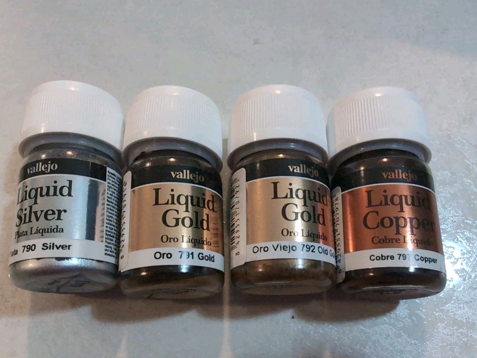 35ml Bottle Liquid Gold, Silver, Copper Metallic Model Color Paint Set 4 Colors