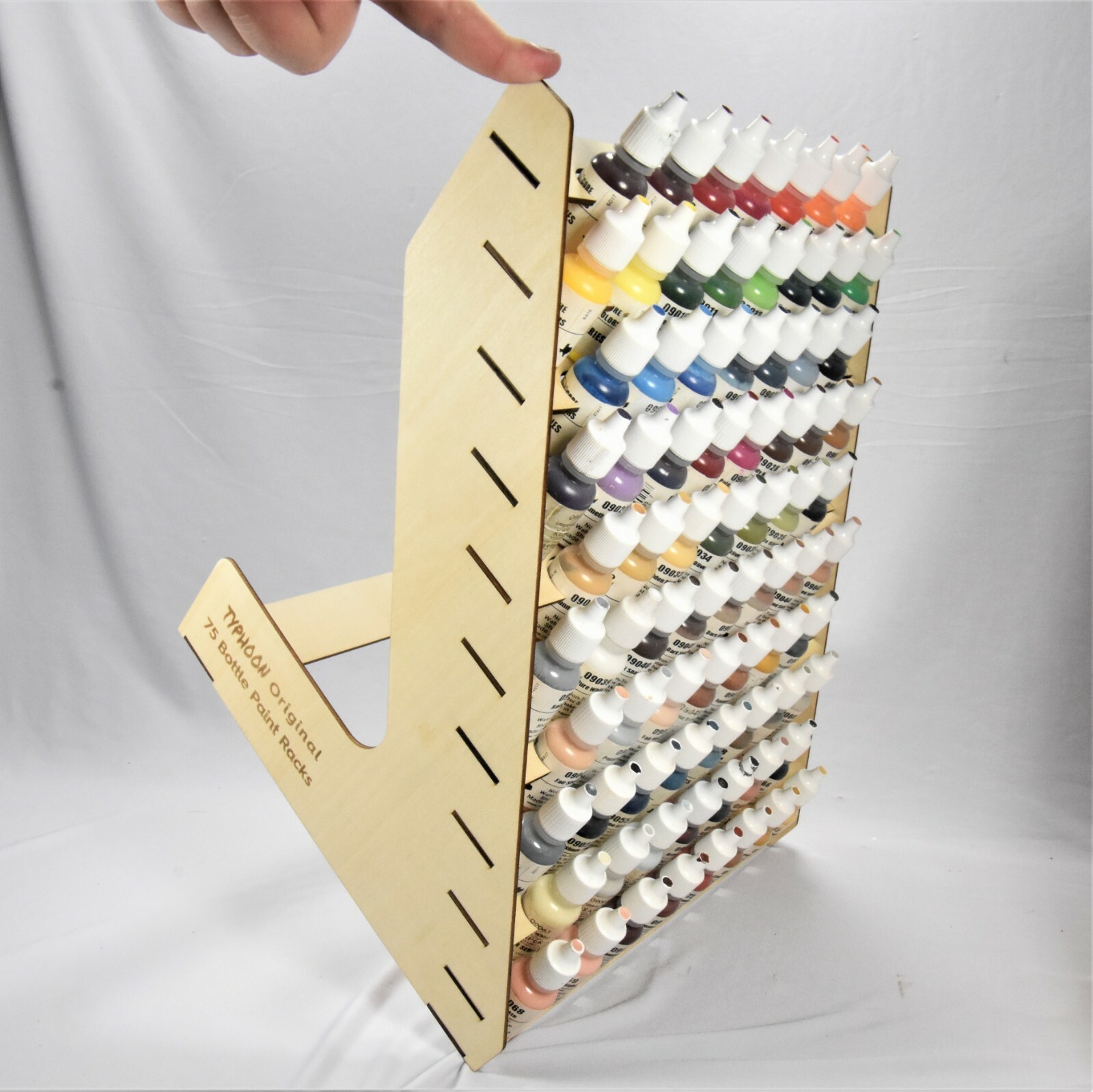 75 BOTTLE PAINT RACK TYPHOON USA HOBBY STORAGE WOODEN ORGANIZER VALLEJO, TESTORS