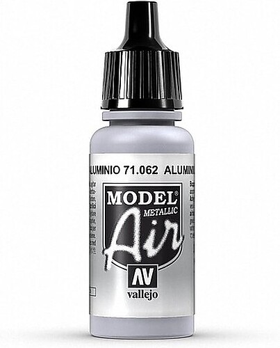 Vallejo Model Air ALUMINUM 17ml – Hobby and Model Acrylic Paint – #71062