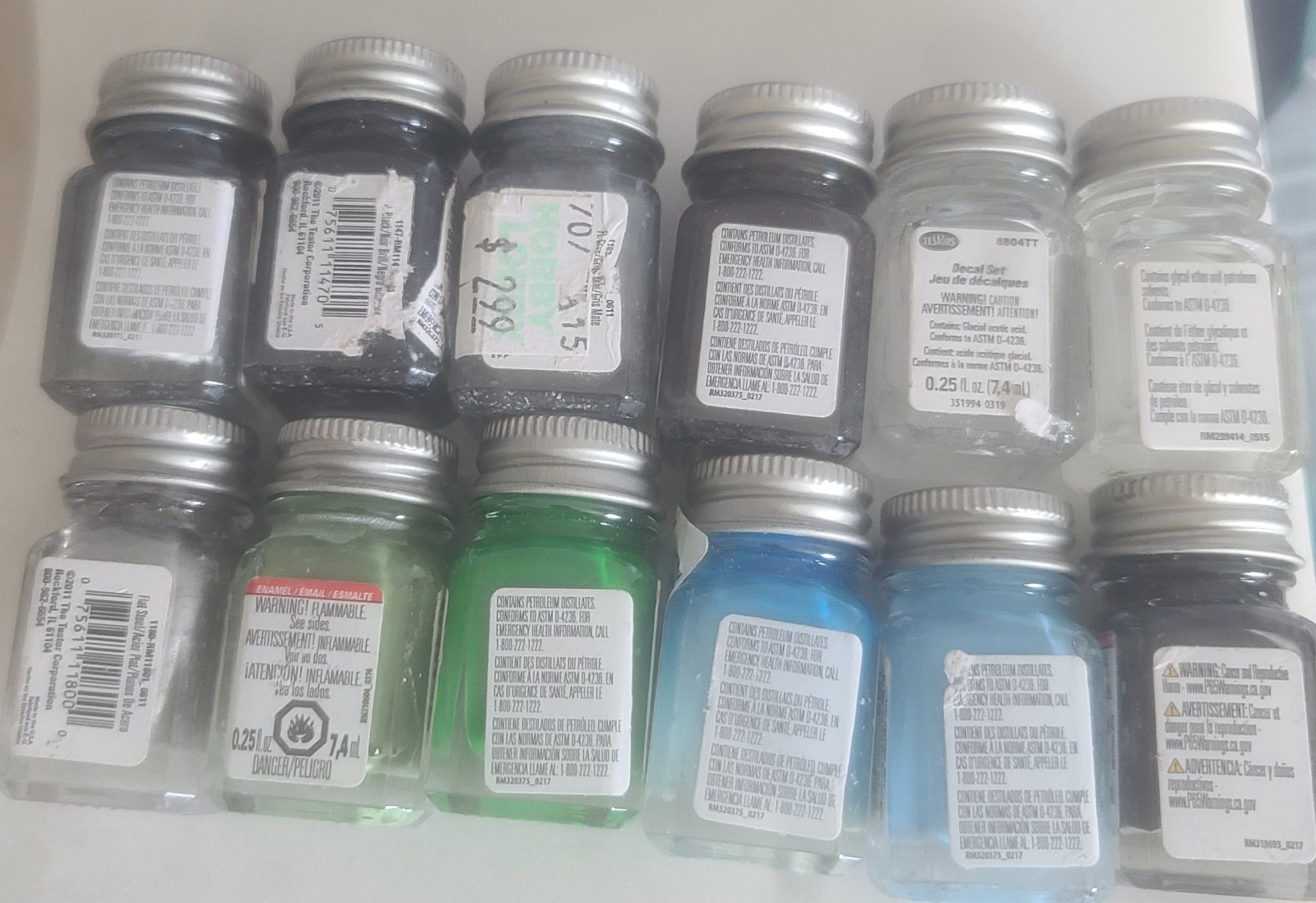 Testors Decal Set Lot of 12 Bottles 0.25 fl oz Multicolor MPN 8804TT
