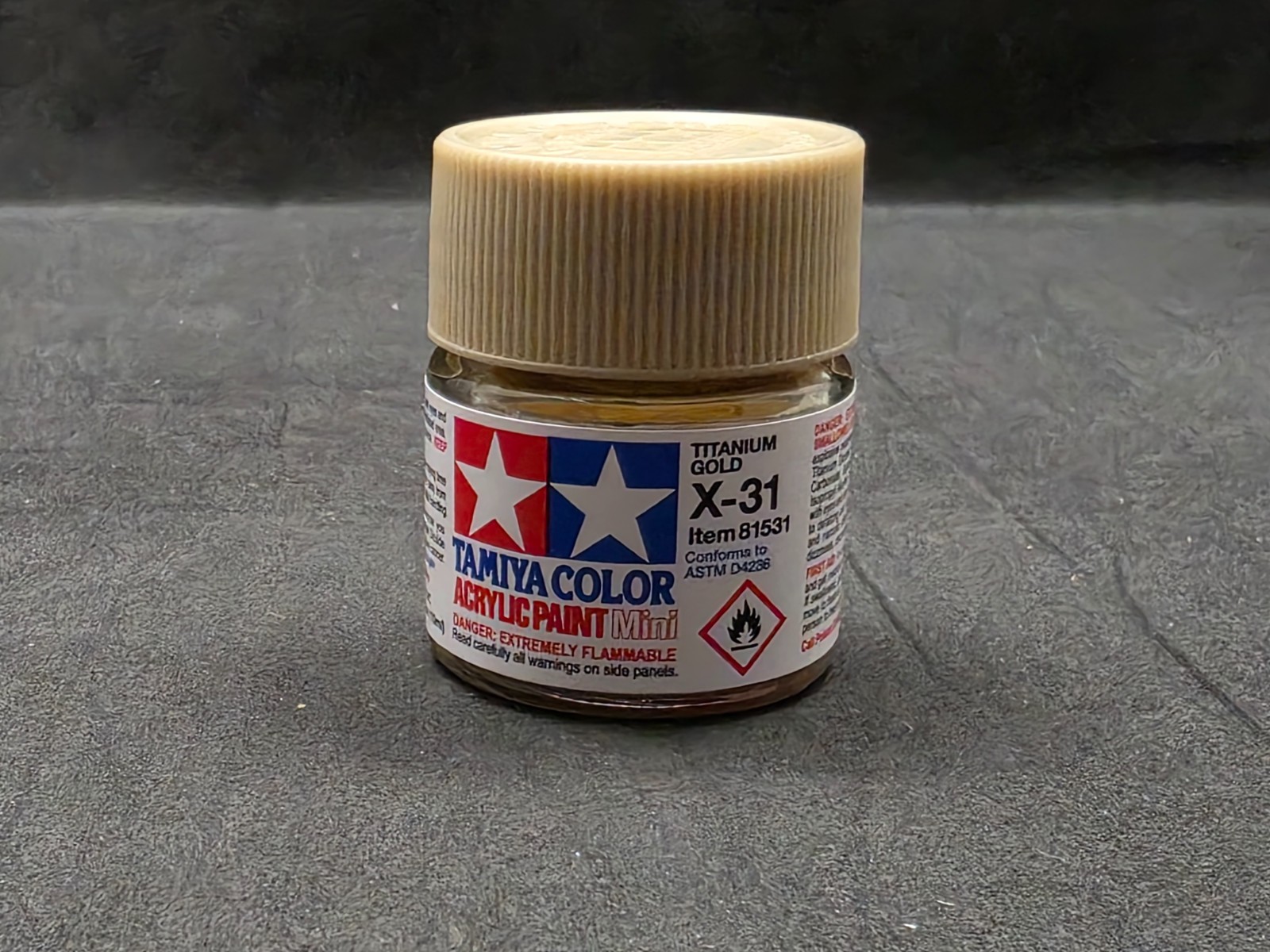 Tamiya X-31 Titanium Gold Acrylic Paint 10ml Mini Bottle 81531