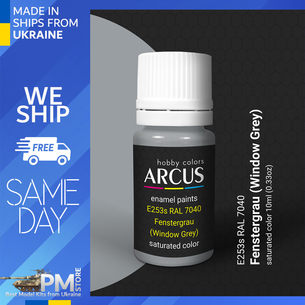 Arcus 253 Enamel paint PSU Ukraine RAL 7040 (Window Grey) Saturated color 10ml