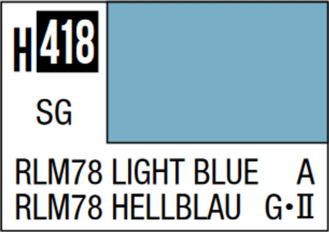 Mr. Hobby Aqueous H418 Semi-Gloss RLM78 Light Blue 10ml