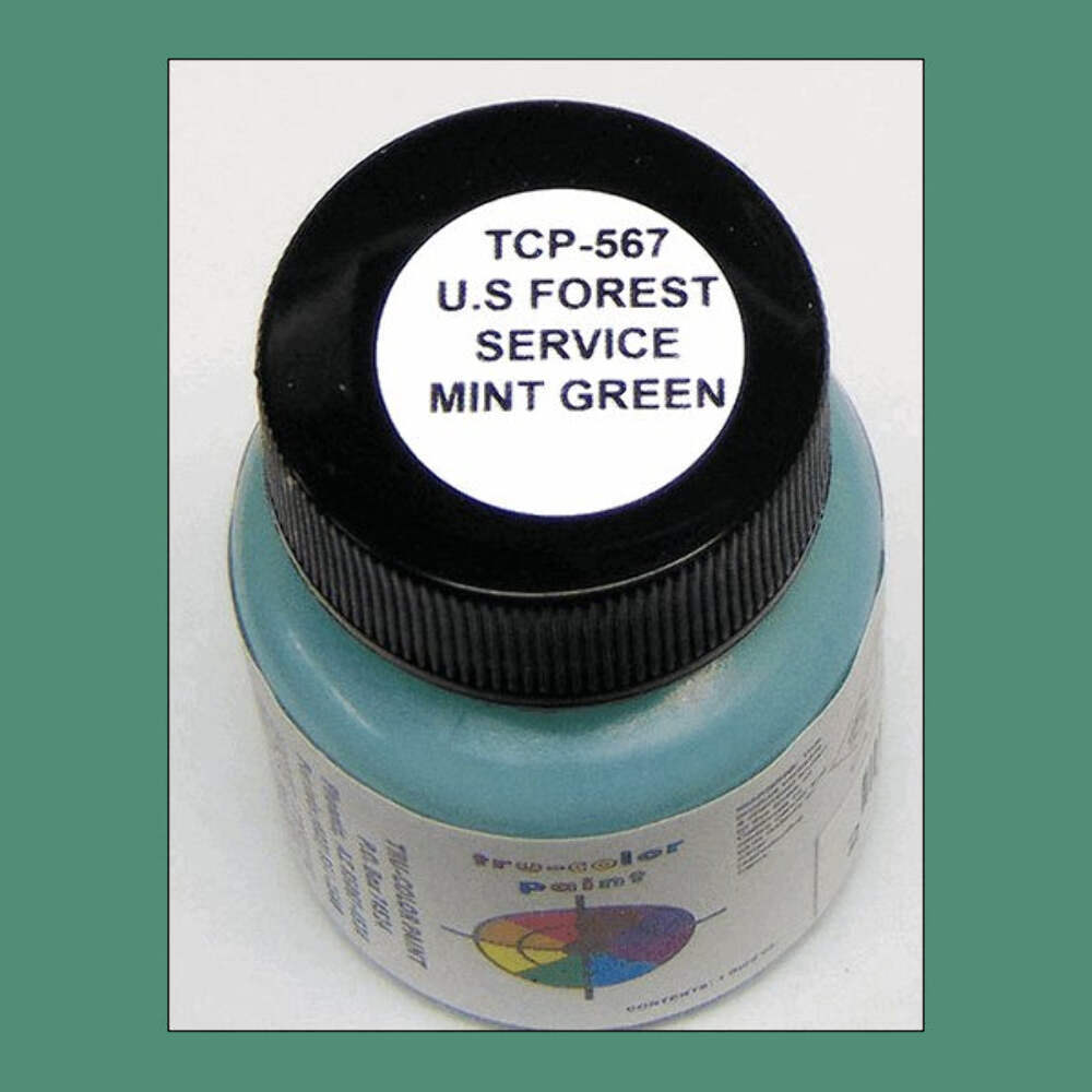 High-gloss U.S. FOREST SERVICE MINT GREEN 1 oz. bottle (Airbrush-ready) TCP-567-