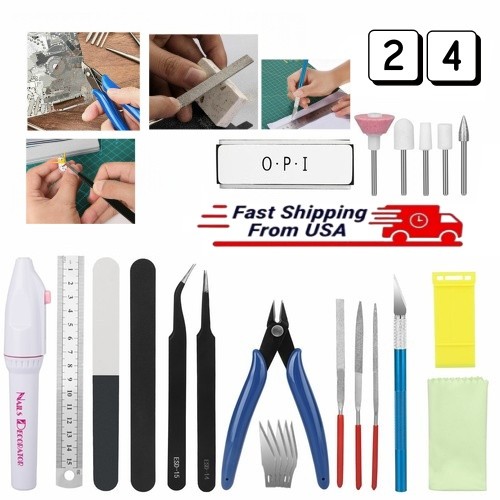 Beginner Model Tool Kit 24Pcs with Nippers & Hobby Knife for Gunpla, Spare Blade