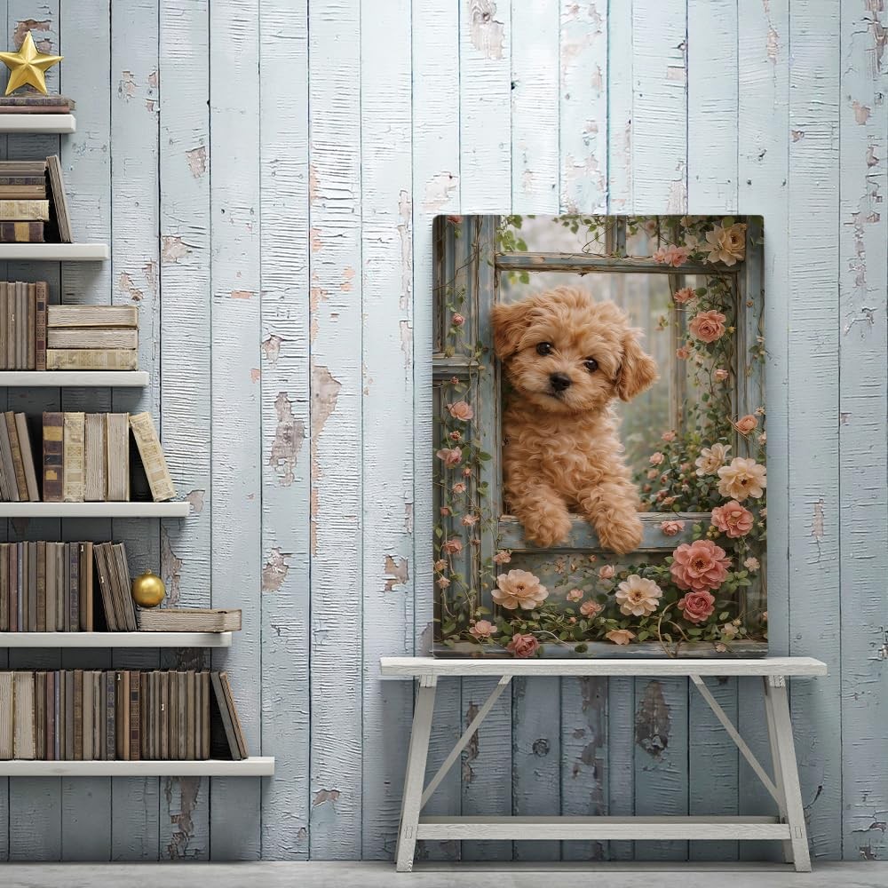 5D Diamond Painting Kit for Adults,12×16 Inch Full Drill Cute Puppy Diamond Art