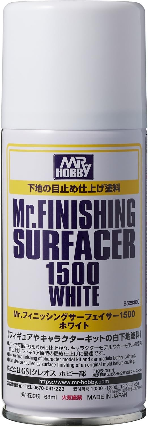 GSI Creos Mr. Hobby B529 Mr. Finishing Surfacer #1500 White Spray Can 134g