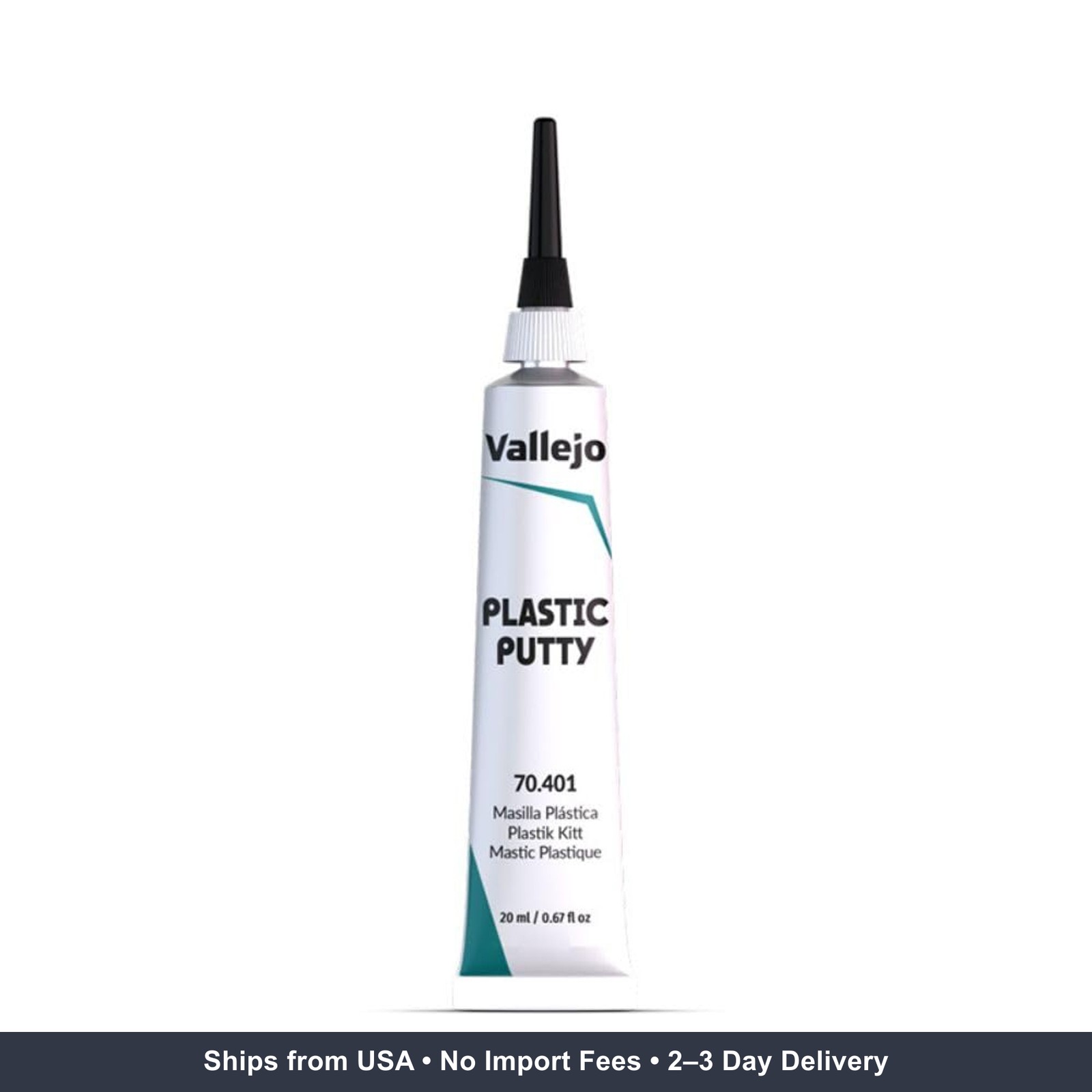 Vallejo – Plastic Putty 20 ml (0.67 fl.oz.) | White, Opaque, Consistent Finish