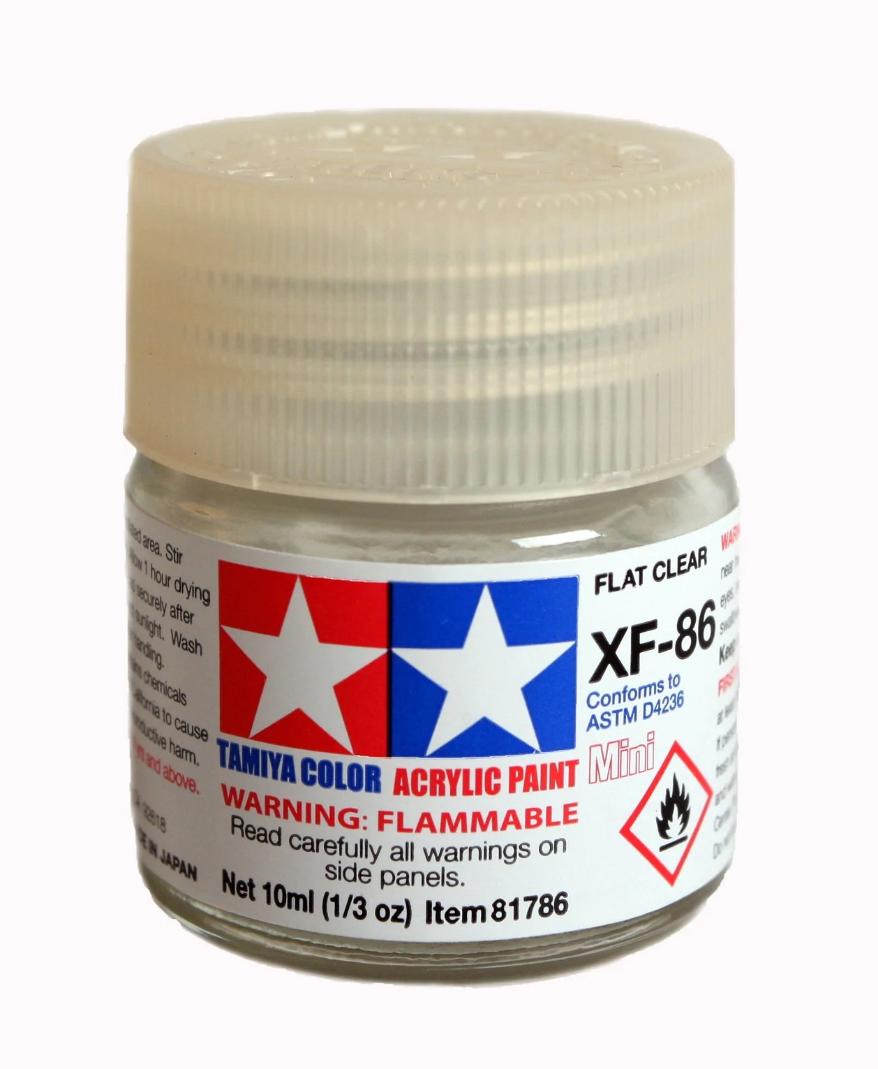 Tamiya 81786 Acrylic Mini XF-86 Clear 10ml (1/3 oz)