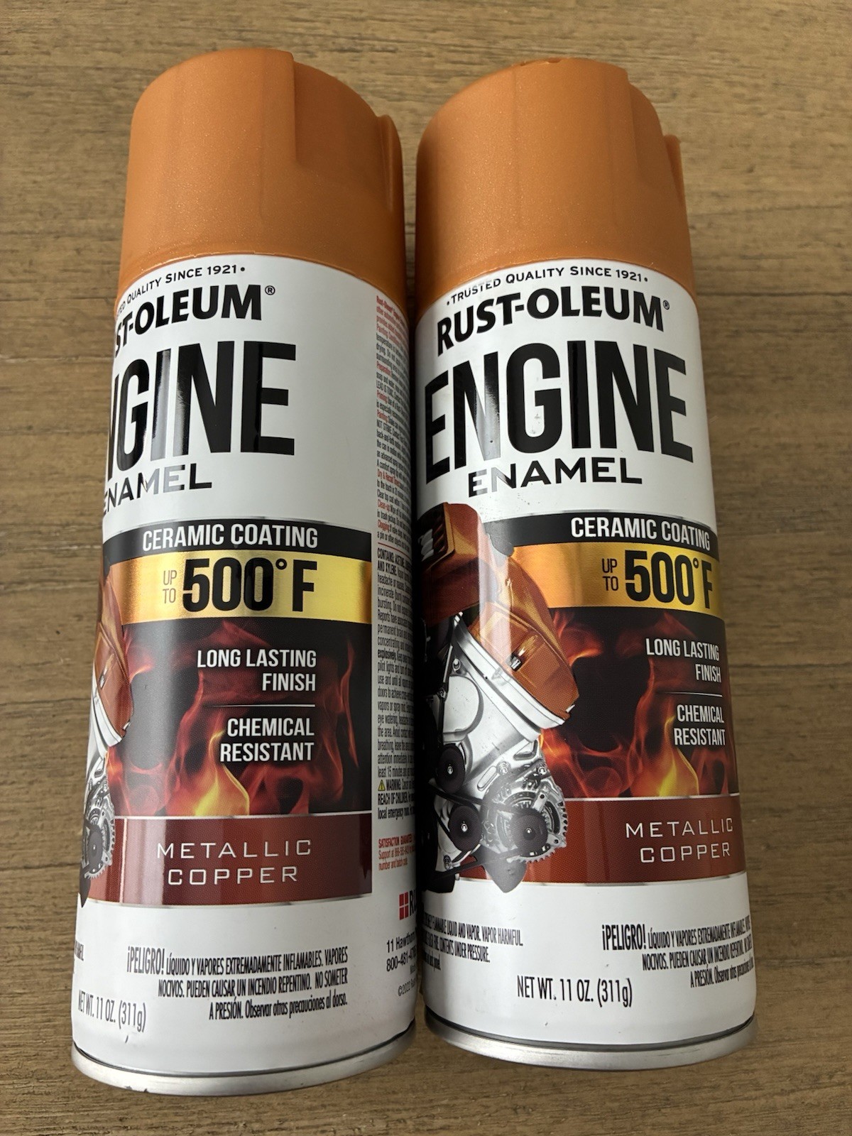 2 Rust-Oleum 257388 Engine Enamel Spray 11 Ounce – Metallic Copper NEW