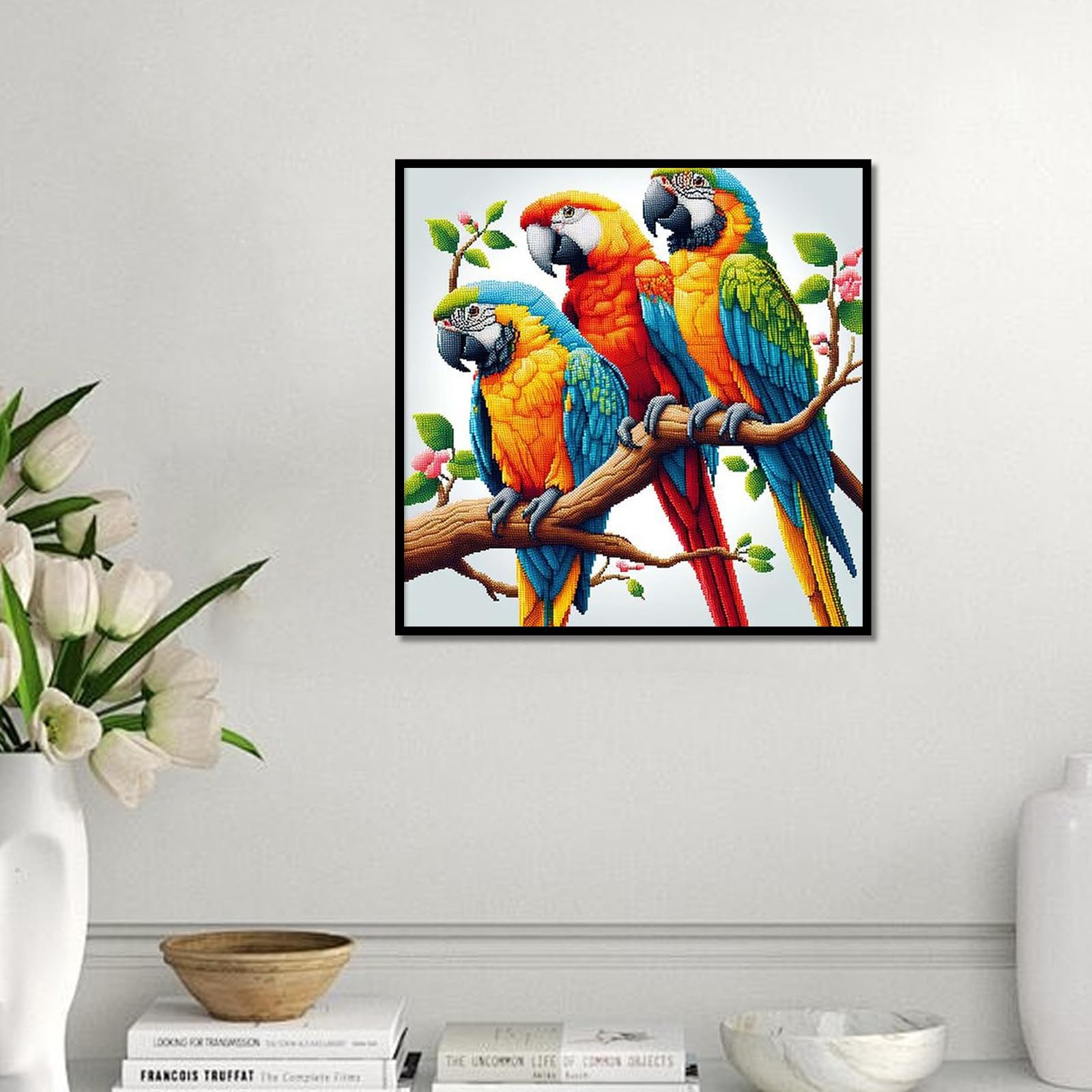 Focart Diamond Painting Kits for Adults Beginners, Full Drill Round Parrot