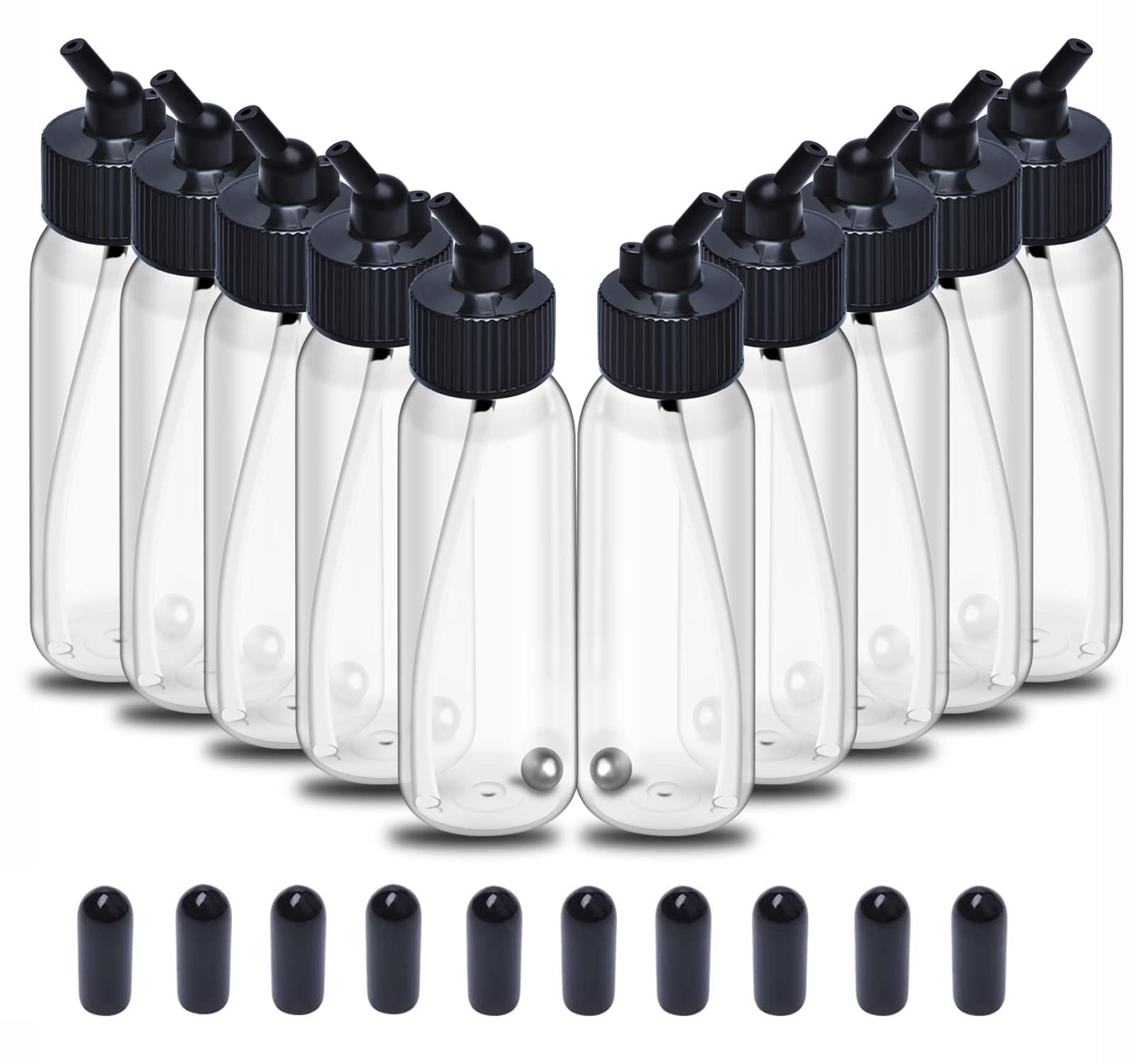 10pcs Airbrush Siphon Feed Jar, 1.07 Ounce(30CC) Plastic Airbrush Bottles Jar…