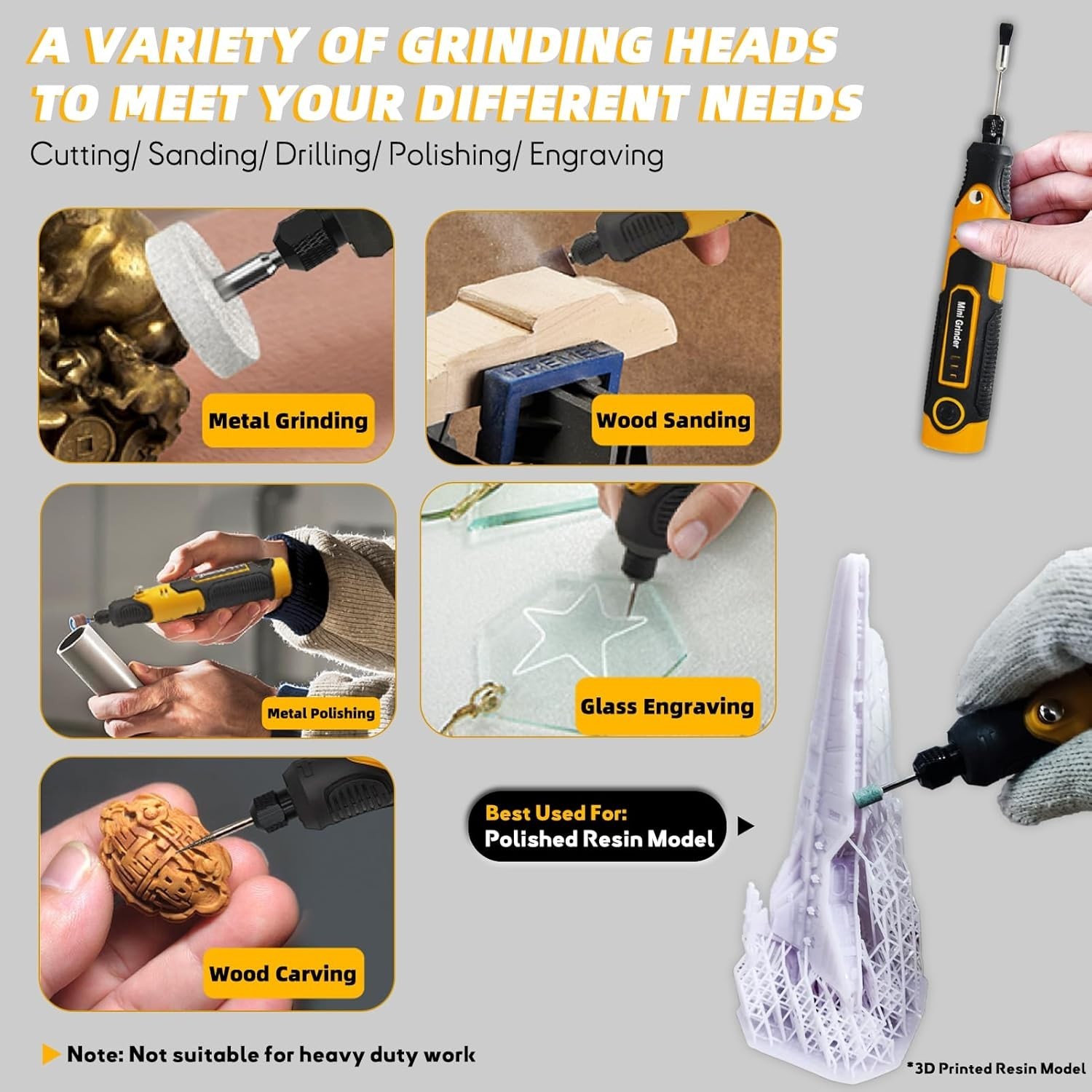 Resin Drill 3D Printed Resin Cured Sanding and Polishing Tool Kit, Mini Tepy-C C