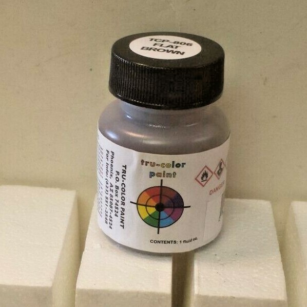 True Color Paint TCP-806 Flat Brushable BROWN Model Railroad Paint 1 BTL