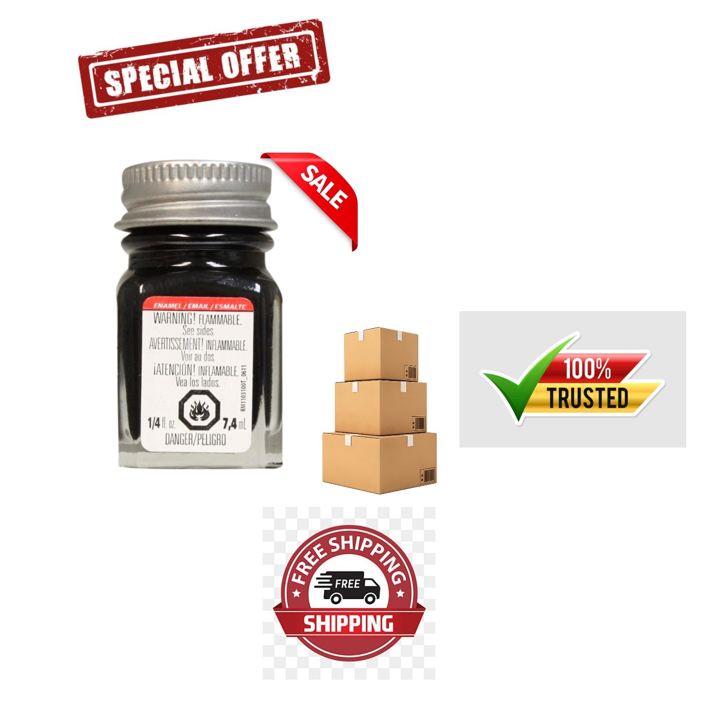 Semi-Gloss Black Enamel Paint 0.25 Oz – Ideal for Detailed Applications