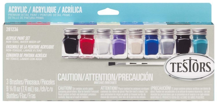 Testors 281236 Auto & Truck Finishing Acrylic Paint Set (Set of 9)