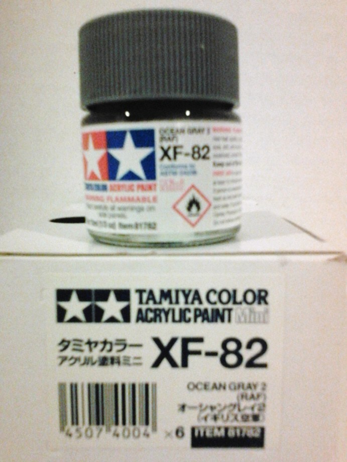 Tamiya acrylic paint XF-82 Ocean Grey 2(RAF) 10ml Mini.