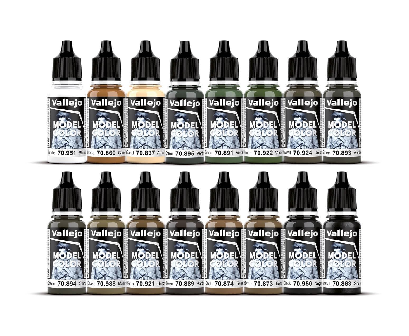 WWII Acrylic Paint Set – 16 High Pigmentation Colors for Model Kits & Figures