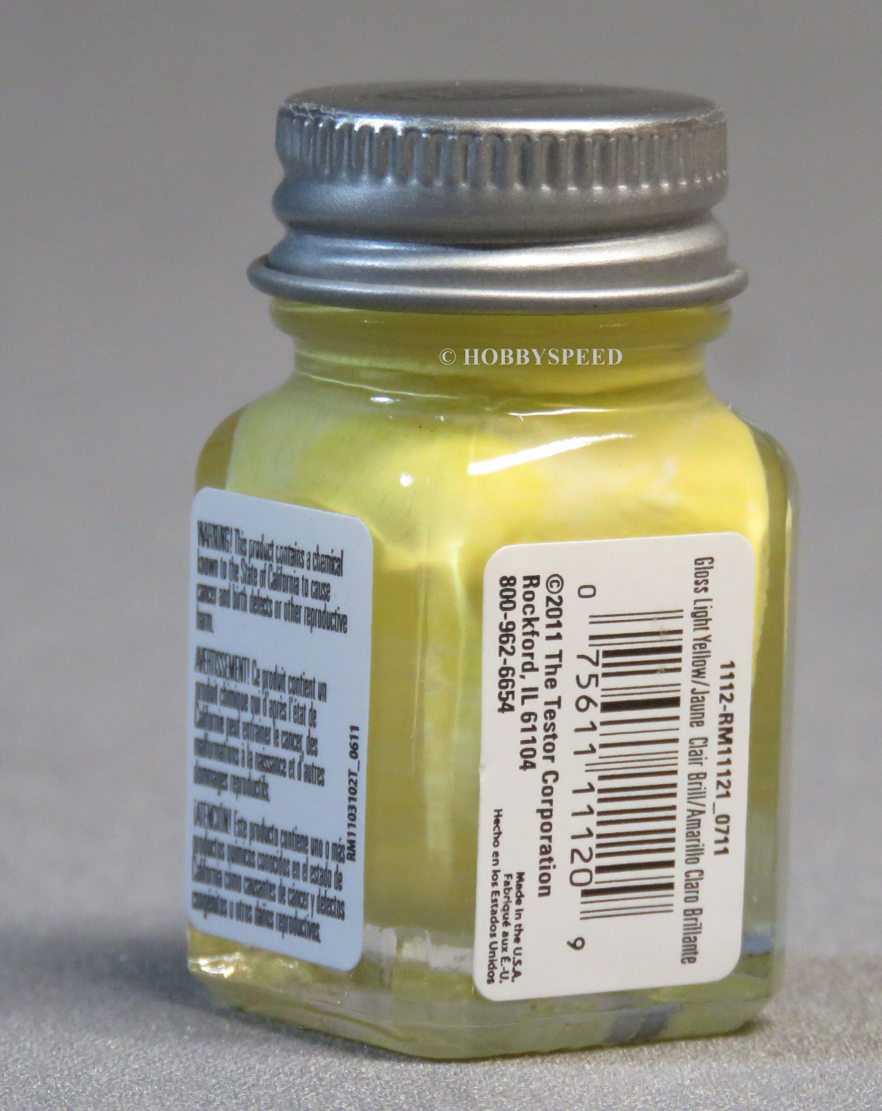 TESTORS PAINT GLOSS LIGHT YELLOW ENAMEL 1/4oz JAR plastic model car TES1112