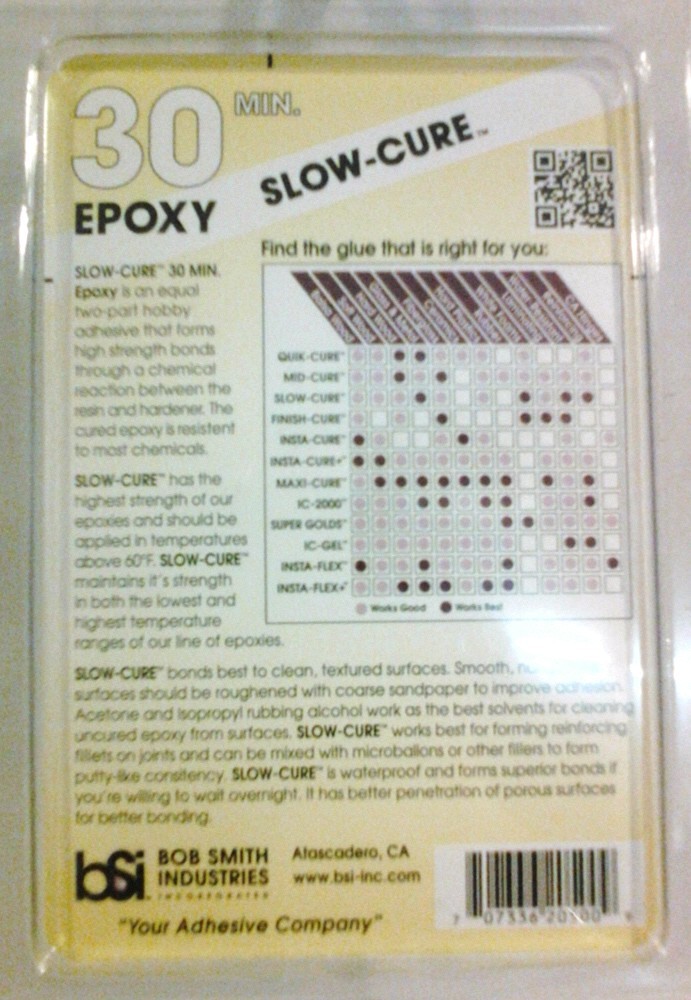 Bob Smith Industries BSI 205, 30 min. epoxy. 4.5 oz.