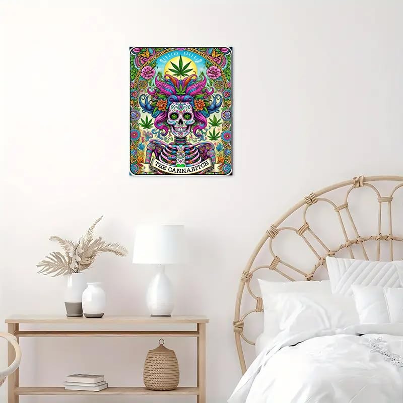 Halloween Skull Diamond Art Kits for Adults Beginners,Horror Skeleton Diamond