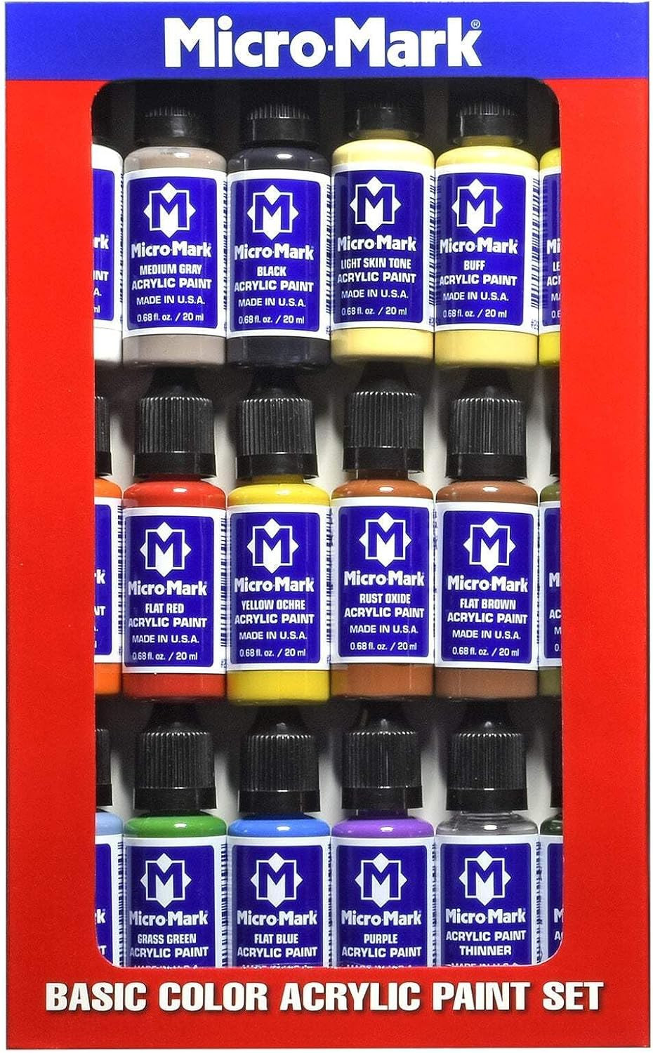 Basic Color Model Paint Set – High-Pigment Colors for Miniatures, Models, Wargam