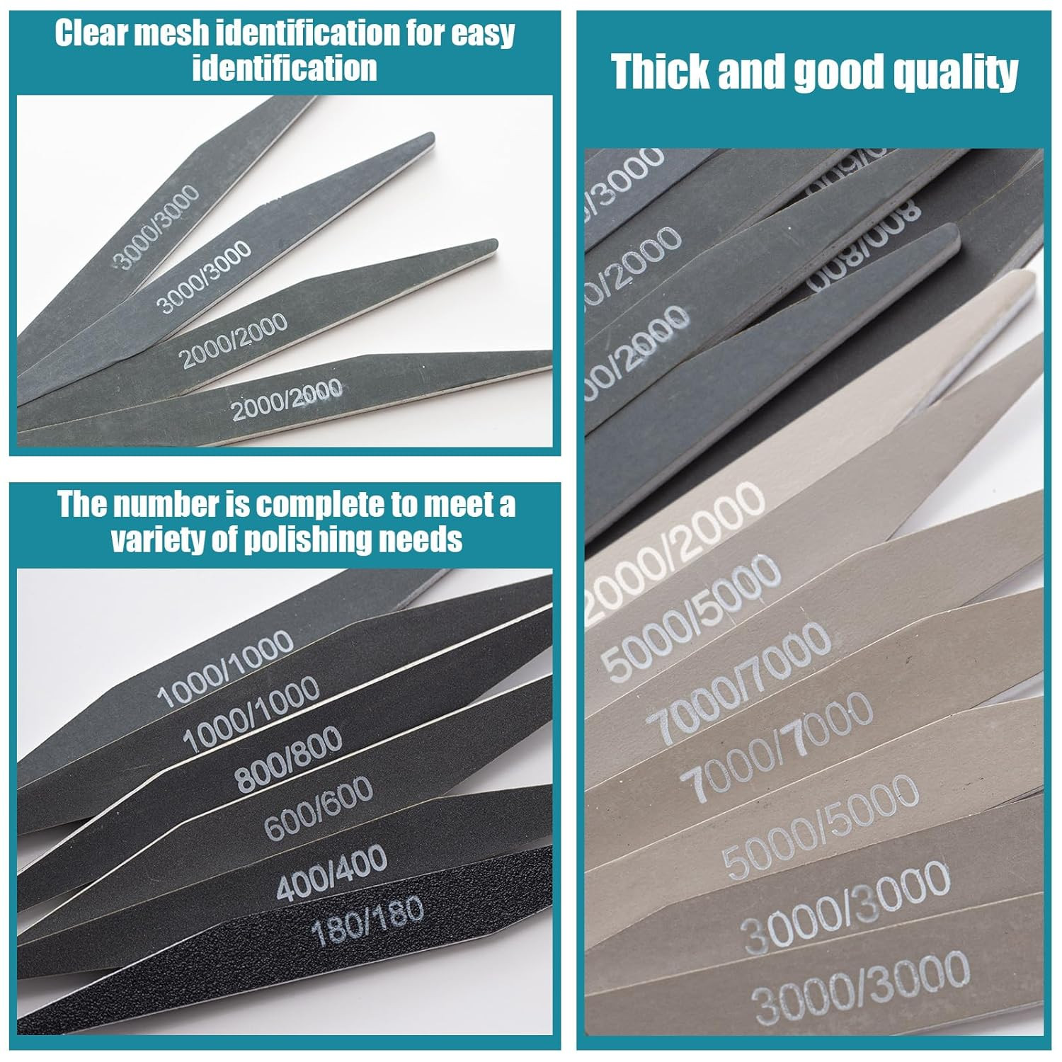 20 Pcs Sanding Sticks for Plastic Models Polishing Sticks Assorted Metal and Woo