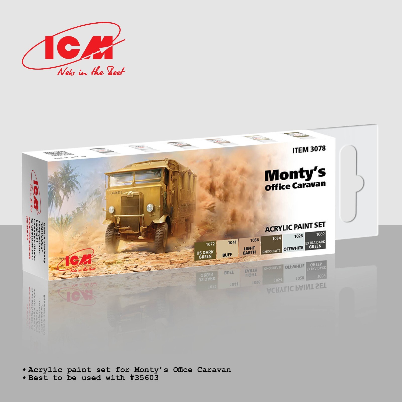 ICM 3078 – Acrylic paint set for Monty’s Office Caravan