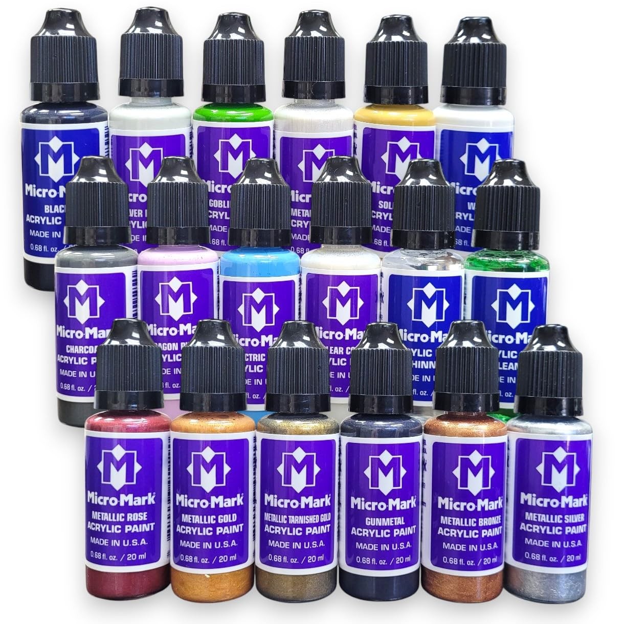 Fantasy 18-Piece Acrylic Paint Set – High-Pigment Fantasy Colors for Models, …