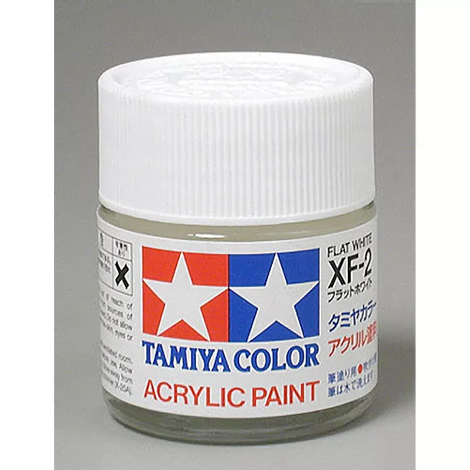 Tamiya Acrylic XF2 Flat White TAM81302 Plastics Paint Acrylic