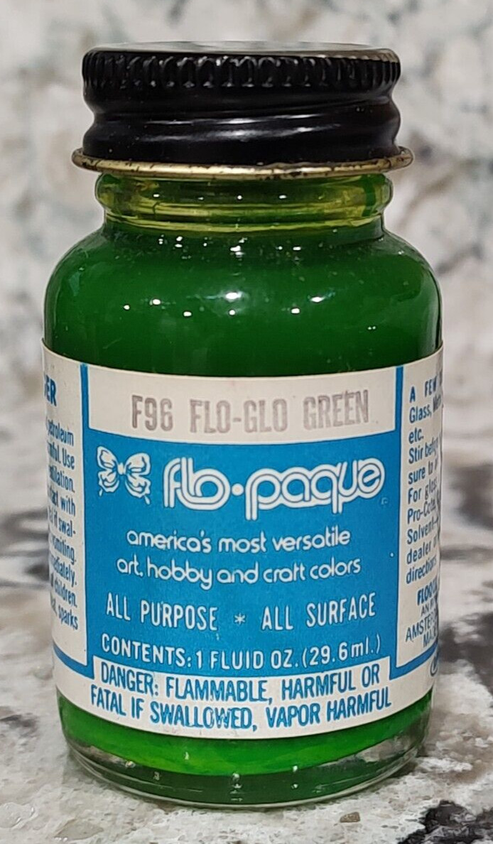 FLOQUIL / FLO PAQUE MODEL and HOBBY PAINT – 1 1/5 oz – F96 FLO-GLO GREEN
