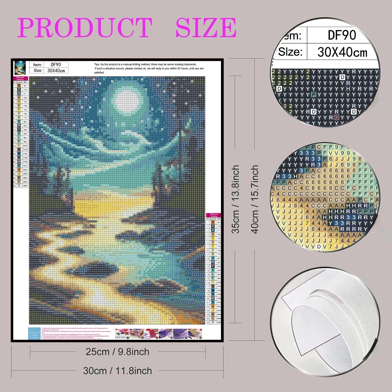 Moon Beach Diamond,Art Kit for Adults,5D Full,Drill Round Diamond Dot Painting f