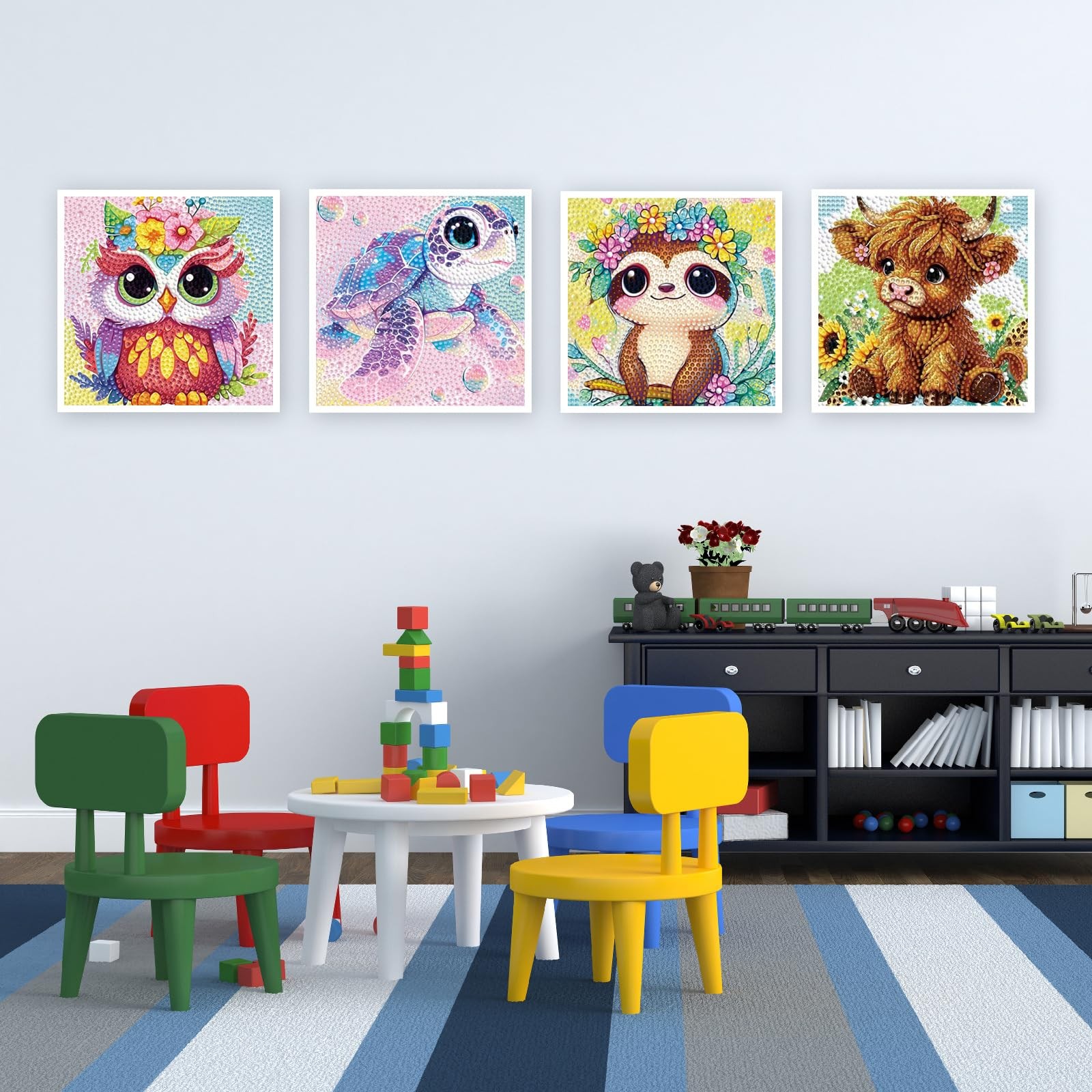 CCGUNANMAOYICC 4 Pieces Diamond Painting Kits for Adults – 6×6 inch, Animal