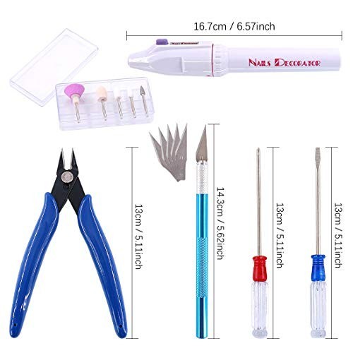 Hobby Tool Set 55 Piece Modeler Building Kit Grinding Machine Tweezers Files