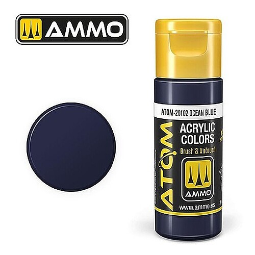 Ammo Atom Color – Ocean Blue 20ml Bottle – Hobby and Model Acrylic Paint