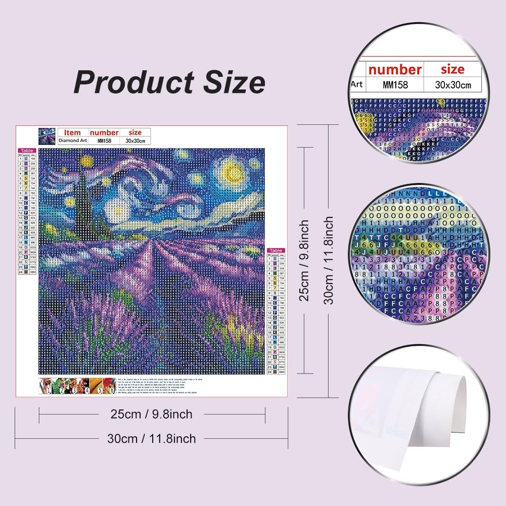 Diamond Art Painting Kits for Adults Lavender, Flower Round Full Drill Diamond..