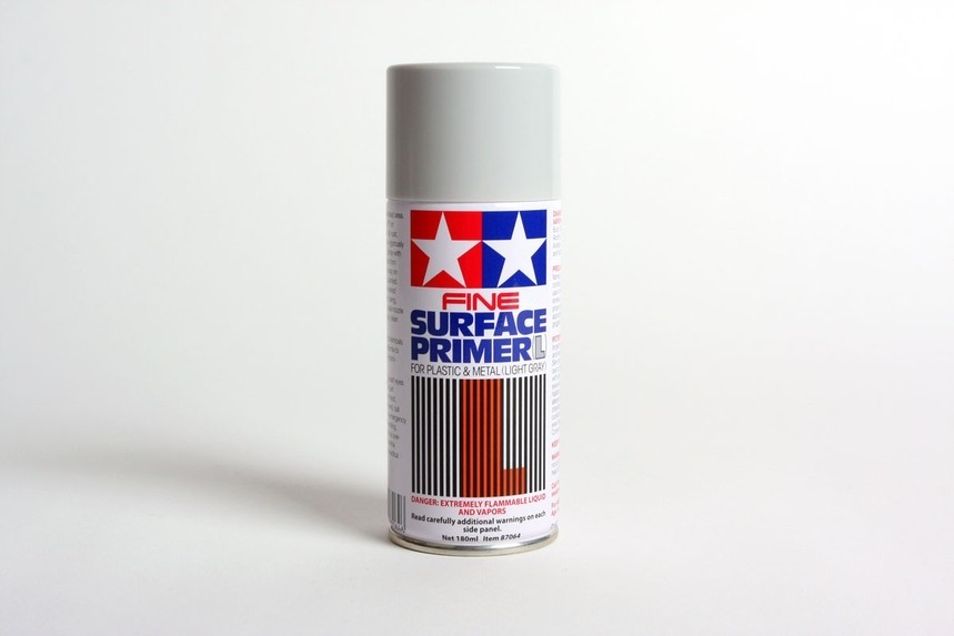 Tamiya Fine Surface Primer L Light Grey 180ml Spray Can #87064