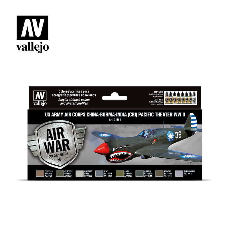 VALLEJO 71184 US Army Air Corps China-Burma Pacific Theather WWII [PAINT SET]