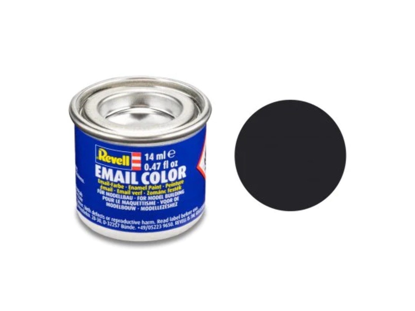 Revell 32106 14ml Tin Enamel Email Color Paint – Tar Black Matte