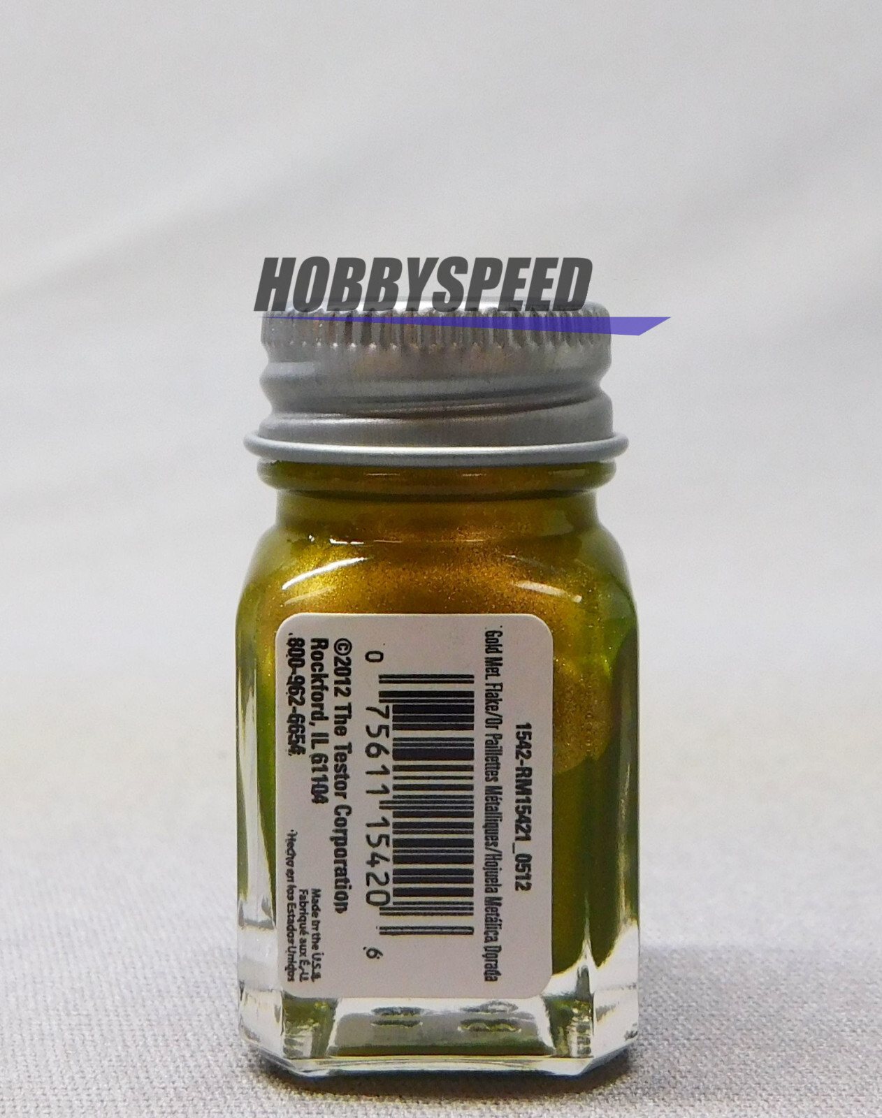 TESTORS PAINT GOLD METAL FLAKE ENAMEL 1/4oz JAR lime plastic model TES1542 NEW