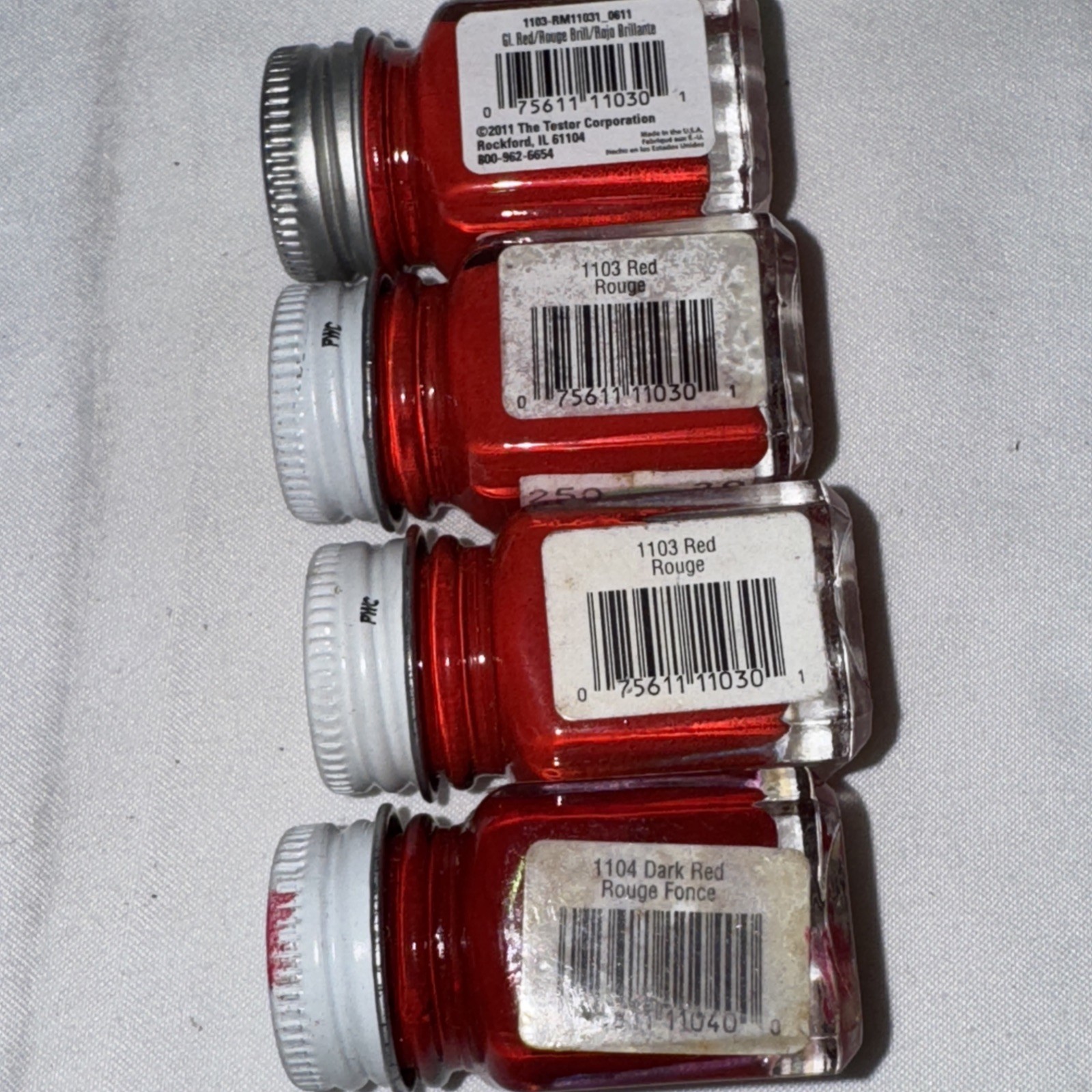 TESTORS Enamel Paint Set AUTO DETAIL 8 Colors 9120 MODEL + 25 Used & 7 Brushes