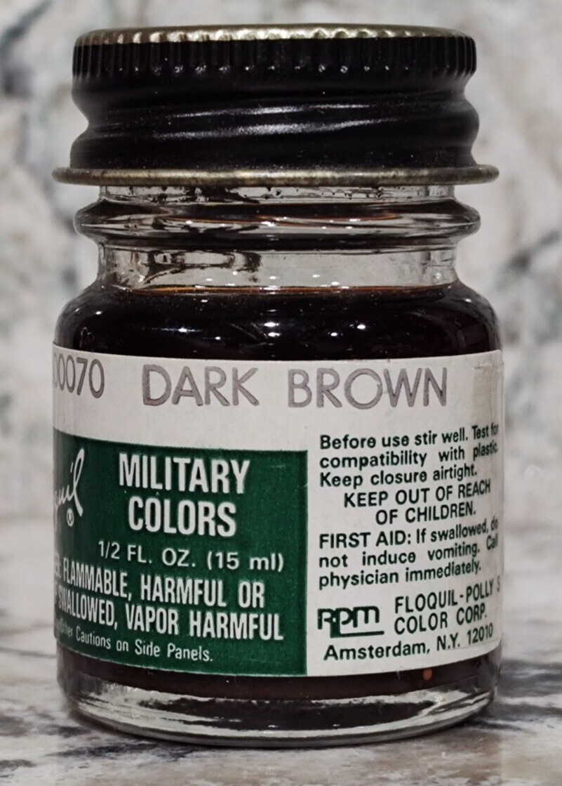 FLOQUIL ENAMEL MODEL HOBBY PAINT – MILITARY COLORS .5 oz OUNCE – DARK BROWN