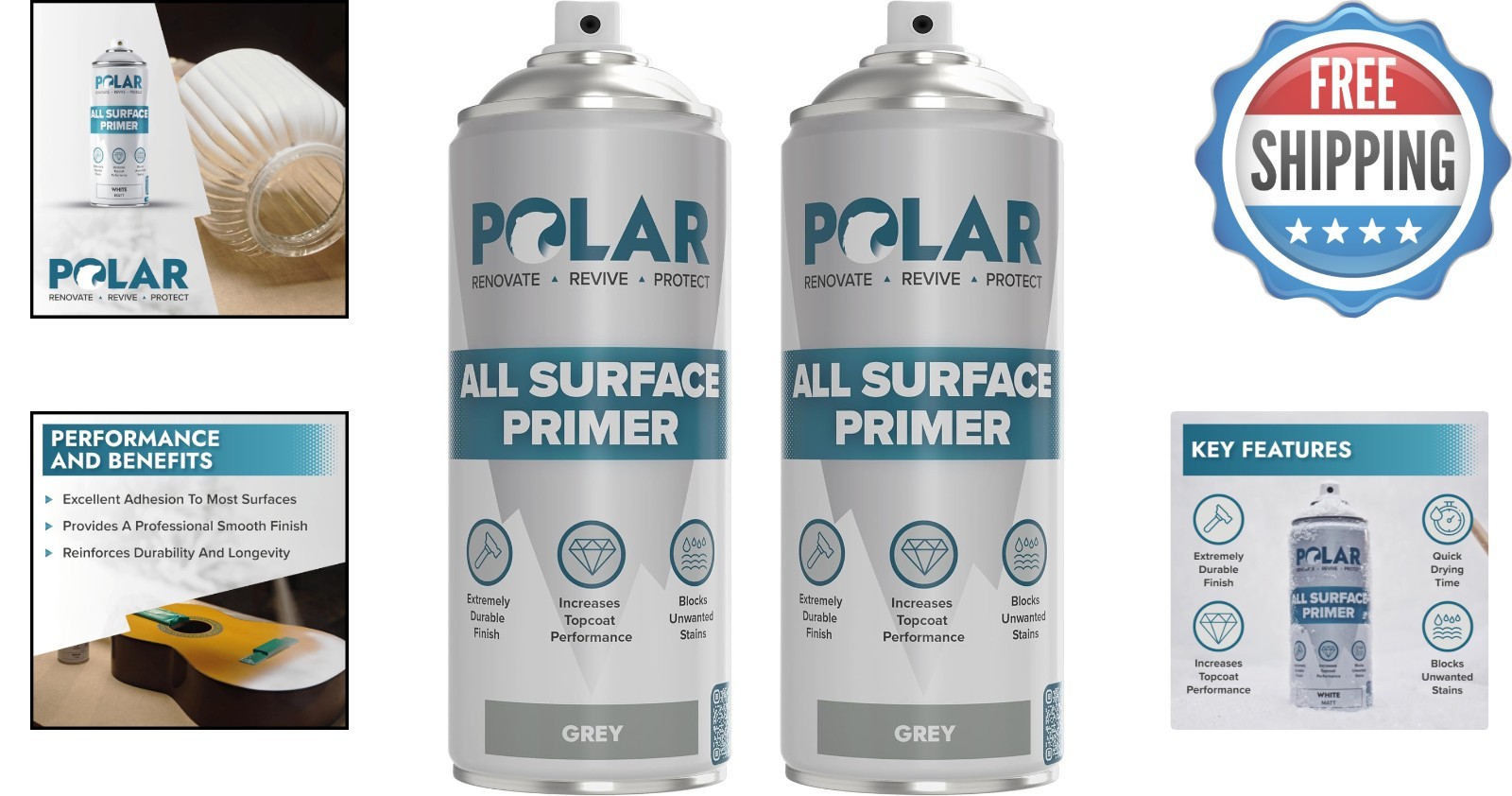 Versatile 2-Pack Matte Gray Primer Spray – Ideal for Any Surface Coating Needs