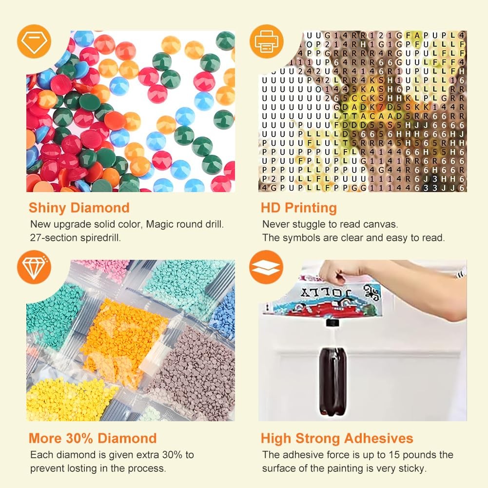 Anuver Raccoon Diamond Painting Kits for 12 inches by 12 inches, Multicolor