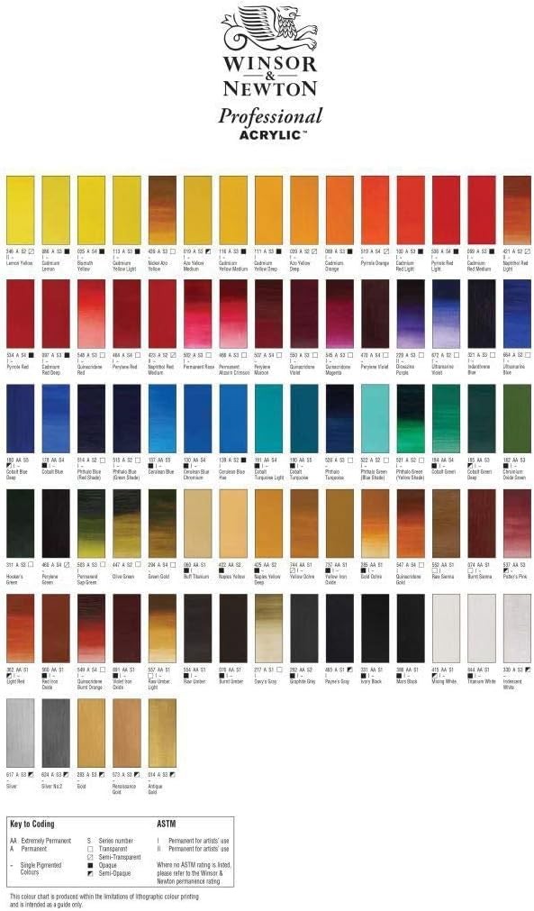 Winsor & Newton Winsor Newton Artists Acrylic Color 12-Tube Set 20Ml 2390402