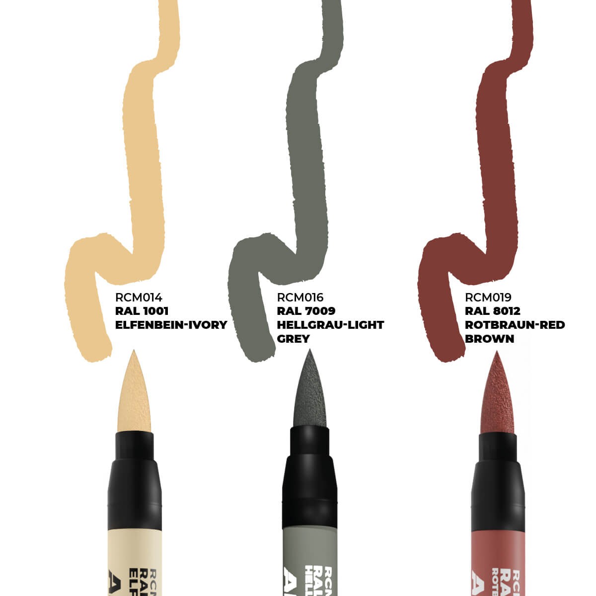 AK Interactive Acrylic Paint Marker Set German Tanks Interior Colors RCM107