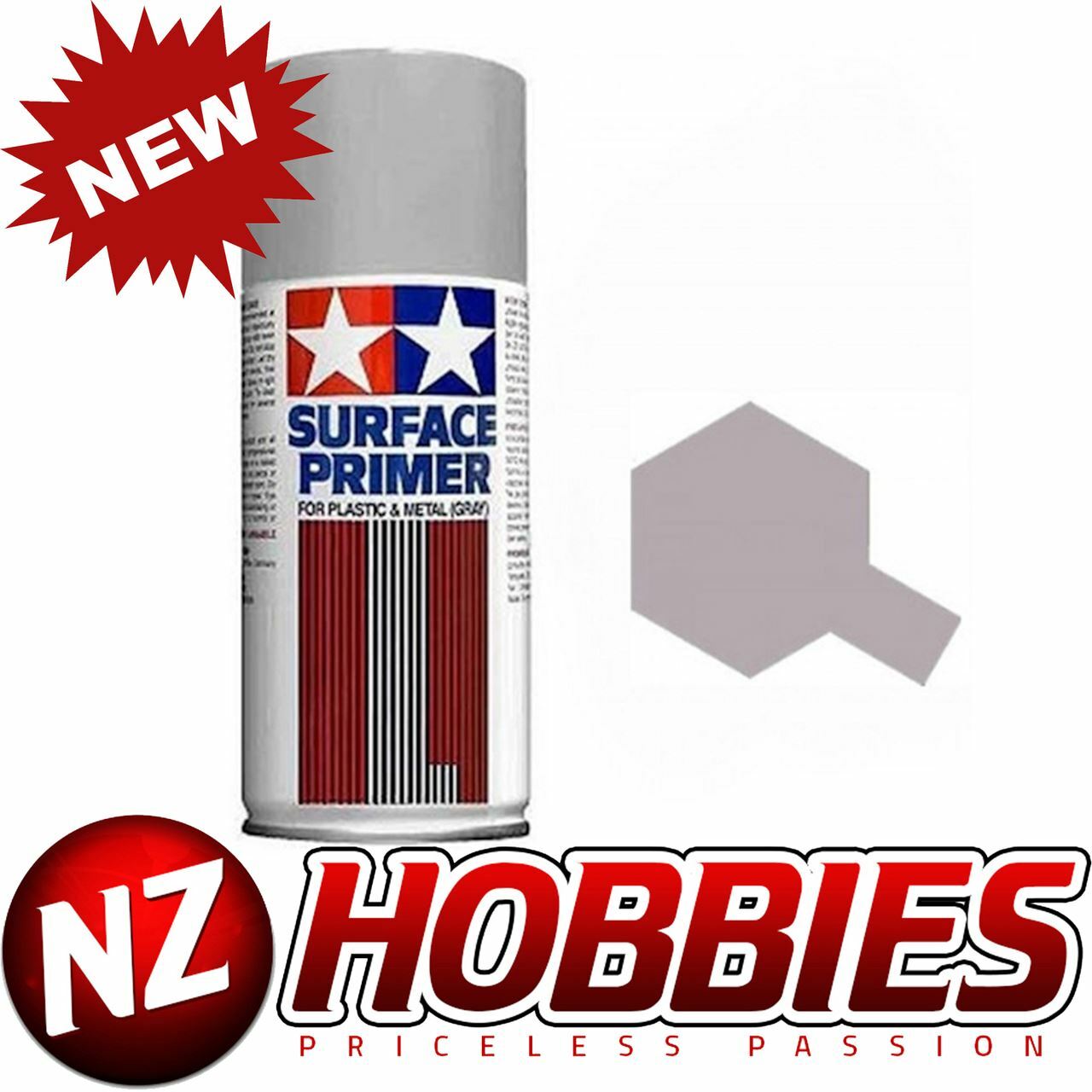 TAMIYA TAM87064 Gray Fine Surface Primer L, 180ml Spray Can