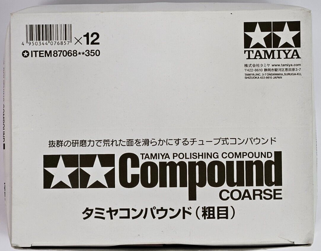 1 Box (12 items) of TAMIYA POLISHING COMPOUND (Coarse) – 12 units in the box