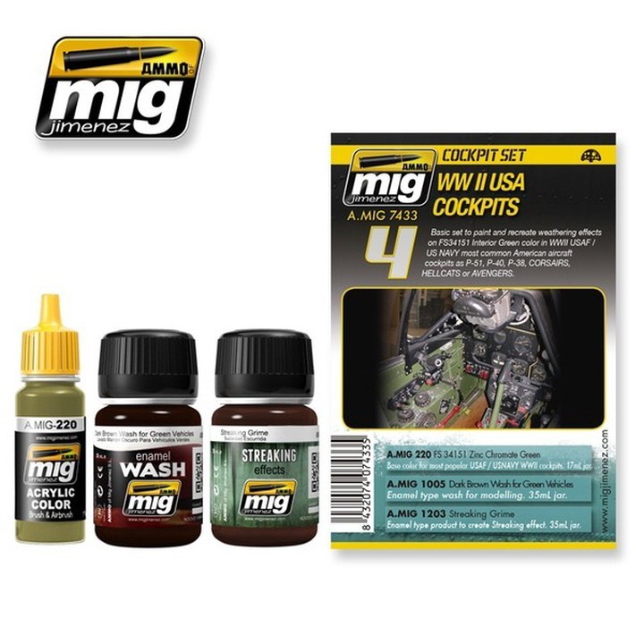 Mig Ammo #7433 WWII USA Cockpits Set